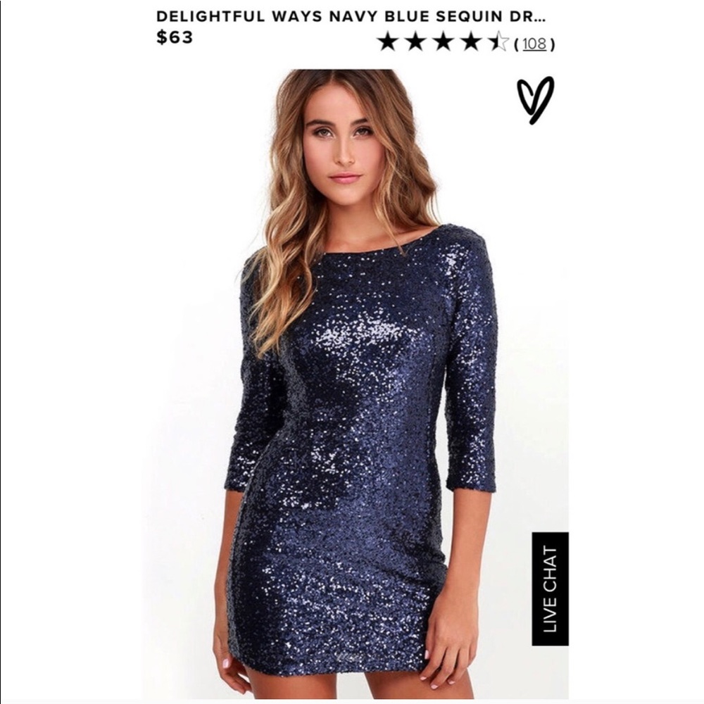 Blue sequin mini dress